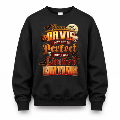 DAVIS HH-F008 – Personalized Name Halloween Shirt – “I May Not Be Perfect, But I Am Limited Edition” Custom Apparel