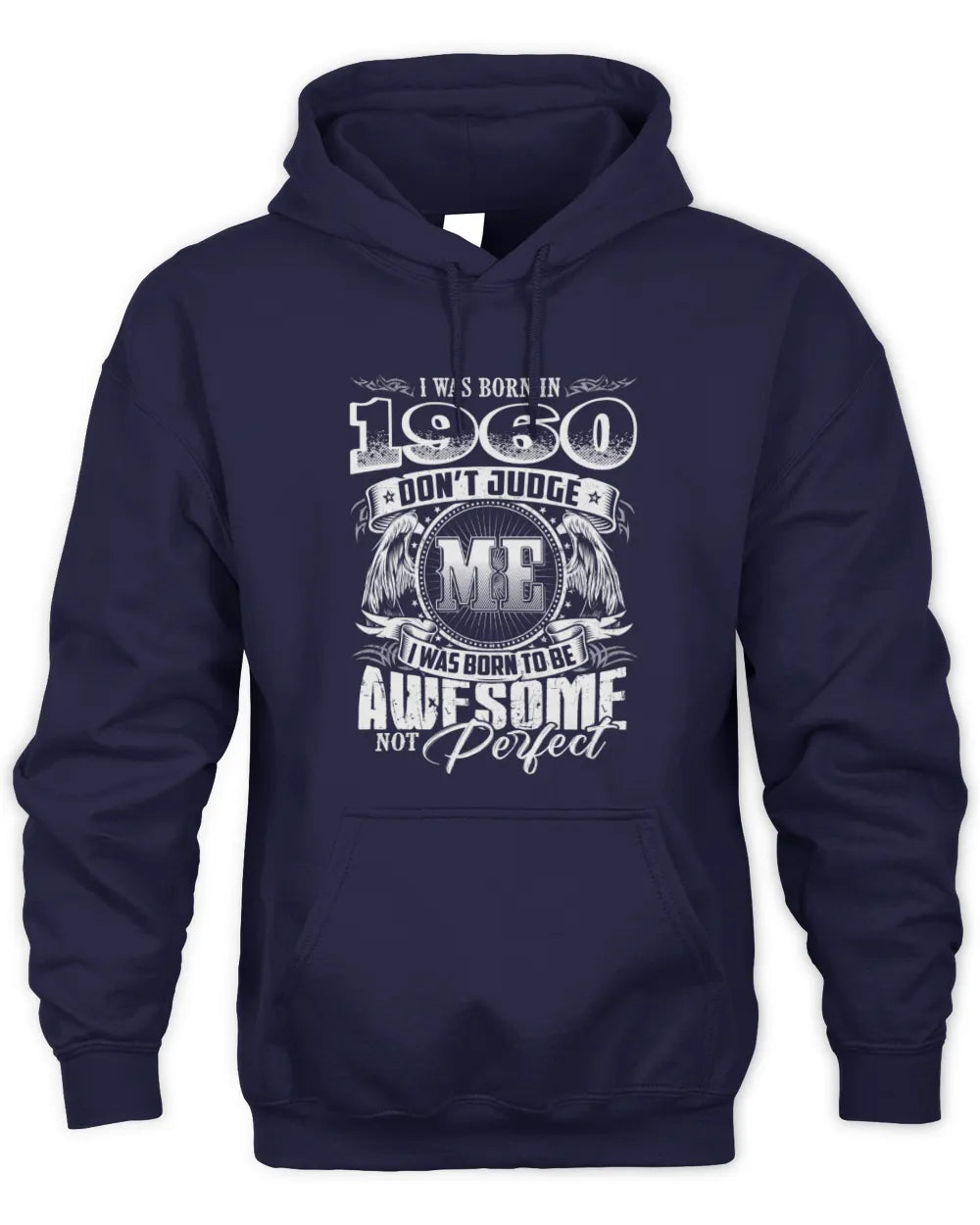 1960 HH89-K2 – Awesome Birth Year Quote T-Shirt - Unisex Hoodie - Navy