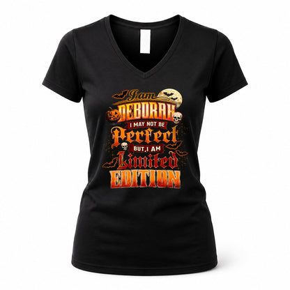 DEBORAH HH-F008 – Personalized Name Halloween Shirt – “I May Not Be Perfect, But I Am Limited Edition” Custom Apparel