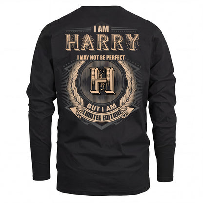 HARRY 2K-101–Personalized Name Quote Apparel “I Am NAME May Not Be Perfect But I Am Limited Edition”