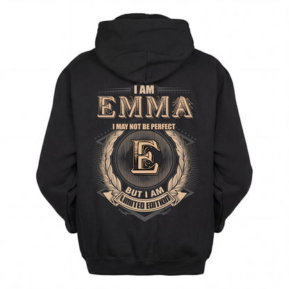 EMMA 2K-101–Personalized Name Quote Apparel “I Am NAME May Not Be Perfect But I Am Limited Edition”