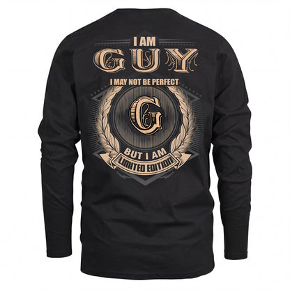 GUY 2K-101–Personalized Name Quote Apparel “I Am NAME May Not Be Perfect But I Am Limited Edition”