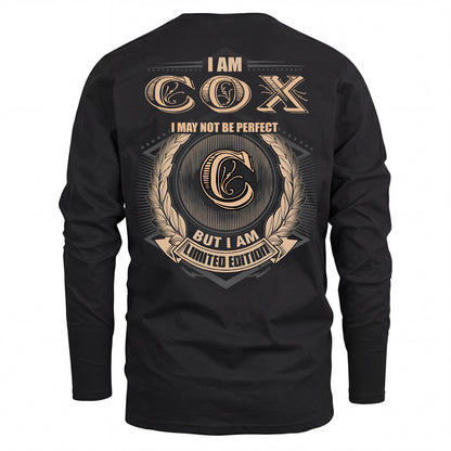 COX 2K-101–Personalized Name Quote Apparel “I Am NAME May Not Be Perfect But I Am Limited Edition”