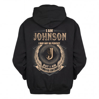 JOHNSON 2K-101–Personalized Name Quote Apparel “I Am NAME May Not Be Perfect But I Am Limited Edition”