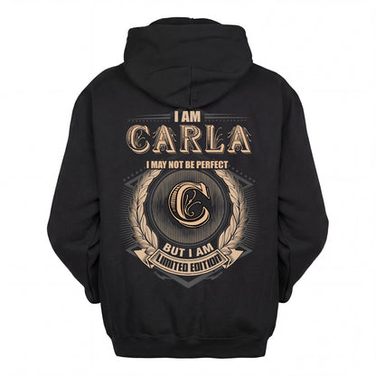 CARLA 2K-101–Personalized Name Quote Apparel “I Am NAME May Not Be Perfect But I Am Limited Edition”