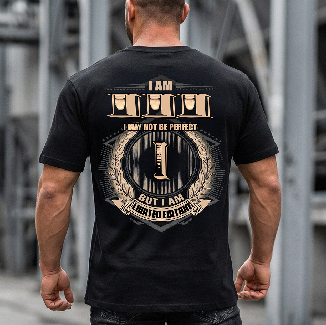 III 2K-101–Personalized Name Quote Apparel “I Am NAME May Not Be Perfect But I Am Limited Edition”