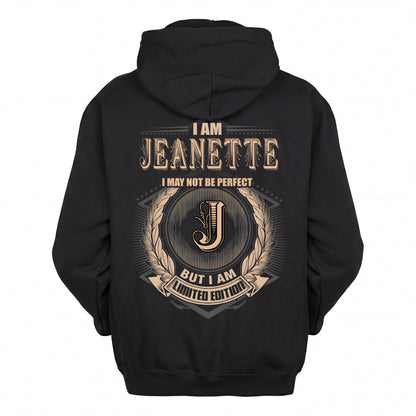 JEANETTE 2K-101–Personalized Name Quote Apparel “I Am NAME May Not Be Perfect But I Am Limited Edition”