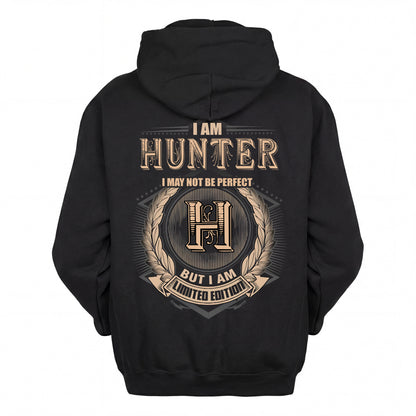 HUNTER 2K-101–Personalized Name Quote Apparel “I Am NAME May Not Be Perfect But I Am Limited Edition”