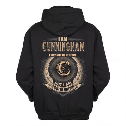 CUNNINGHAM 2K-101–Personalized Name Quote Apparel “I Am NAME May Not Be Perfect But I Am Limited Edition”