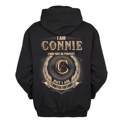 CONNIE 2K-101–Personalized Name Quote Apparel “I Am NAME May Not Be Perfect But I Am Limited Edition”