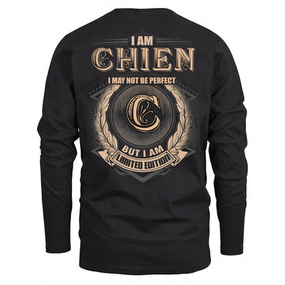 CHIEN 2K-101–Personalized Name Quote Apparel “I Am NAME May Not Be Perfect But I Am Limited Edition”