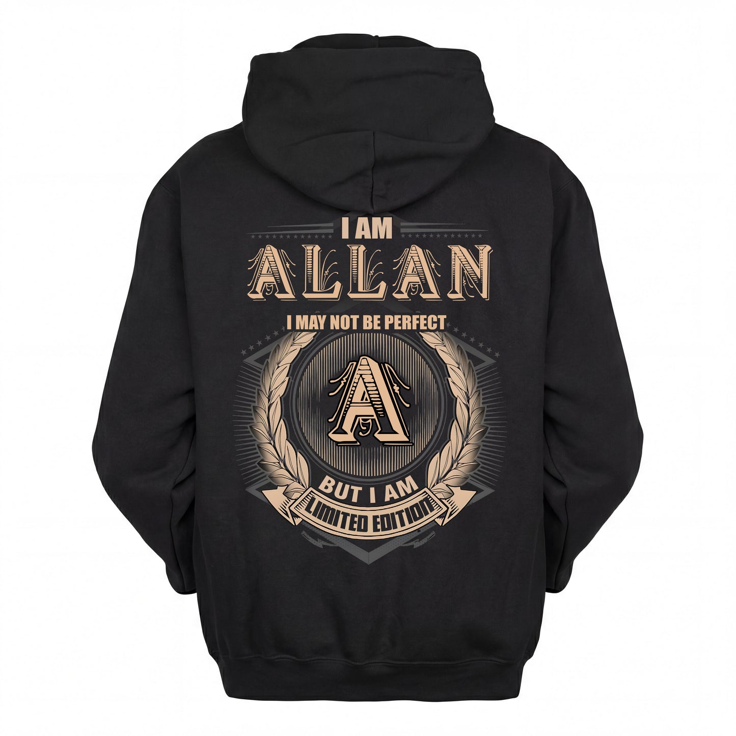 ALLAN 2K-101–Personalized Name Quote Apparel “I Am NAME May Not Be Perfect But I Am Limited Edition”