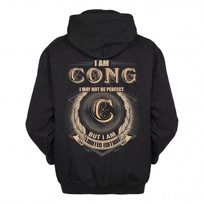 CONG 2K-101–Personalized Name Quote Apparel “I Am NAME May Not Be Perfect But I Am Limited Edition”