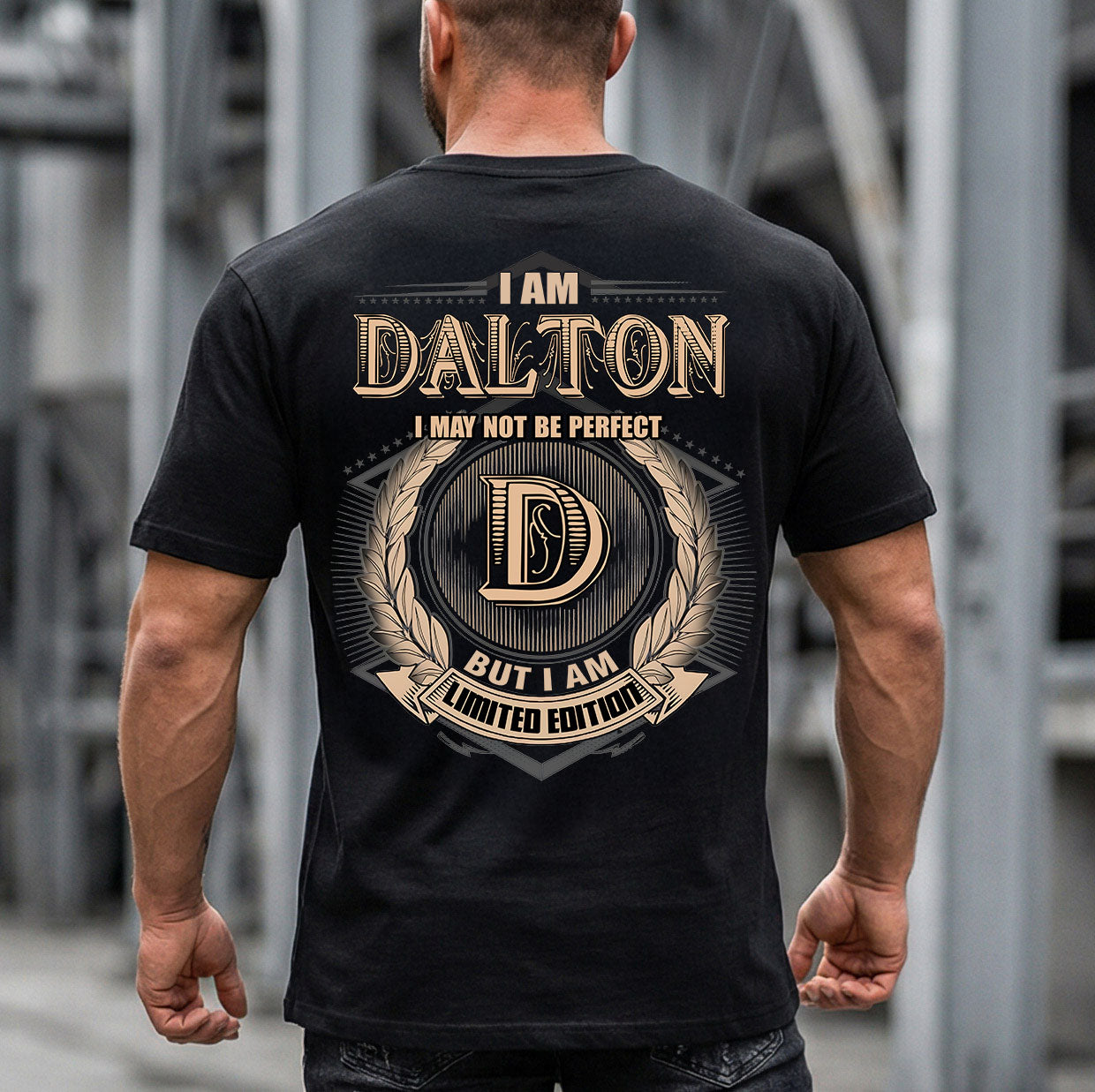 DALTON 2K-101–Personalized Name Quote Apparel “I Am NAME May Not Be Perfect But I Am Limited Edition”