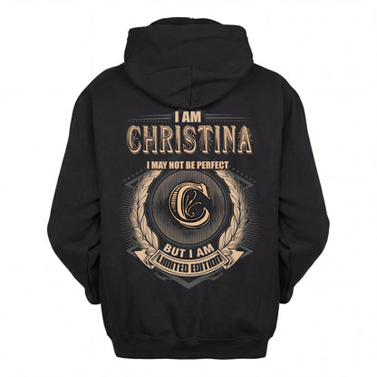 CHRISTINA 2K-101–Personalized Name Quote Apparel “I Am NAME May Not Be Perfect But I Am Limited Edition”
