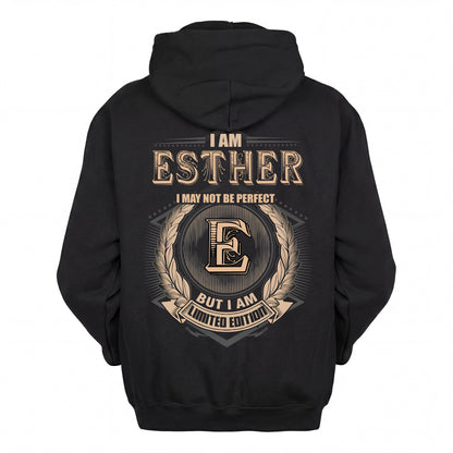 ESTHER  2K-101–Personalized Name Quote Apparel “I Am NAME May Not Be Perfect But I Am Limited Edition”