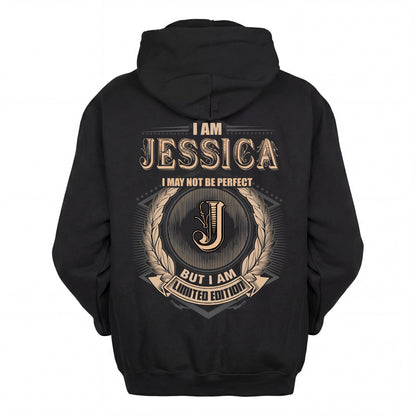 JESSICA 2K-101–Personalized Name Quote Apparel “I Am NAME May Not Be Perfect But I Am Limited Edition”