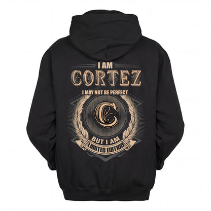 CORTEZ 2K-101–Personalized Name Quote Apparel “I Am NAME May Not Be Perfect But I Am Limited Edition”