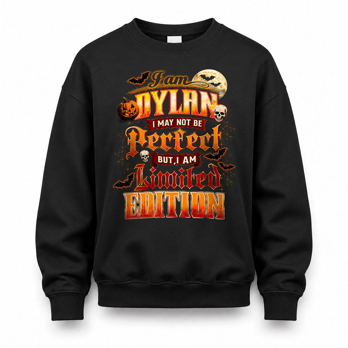 DYLAN HH-F008 – Personalized Name Halloween Shirt – “I May Not Be Perfect, But I Am Limited Edition” Custom Apparel