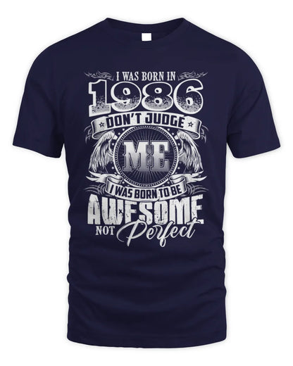 1986 HH89-K2 – Awesome Birth Year Quote T-Shirt - Unisex Standard T-Shirt - Navy