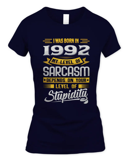 1992 HH88-K2 – Funny Birth Year Sarcasm Quote T-Shirt - Women's Standard T-Shirt - Navy
