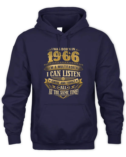 1966 HH89-K2 – Funny Birth Year Multitasker Quote T-Shirt - Unisex Hoodie - Navy