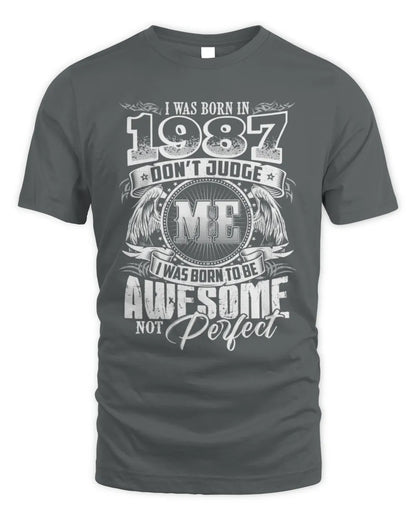 1987 HH89-K2 – Awesome Birth Year Quote T-Shirt - Unisex Standard T-Shirt - Charcoal