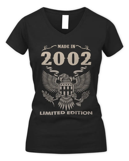2002 HH89-K2 – Classic Birth Year Limited Edition T-Shirt - Women's V-Neck T-Shirt - Black