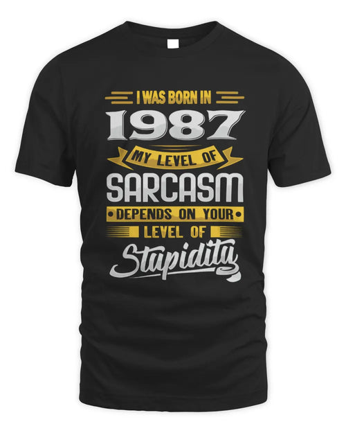 1987 HH88-K2 – Funny Birth Year Sarcasm Quote T-Shirt - Unisex Standard T-Shirt - Black