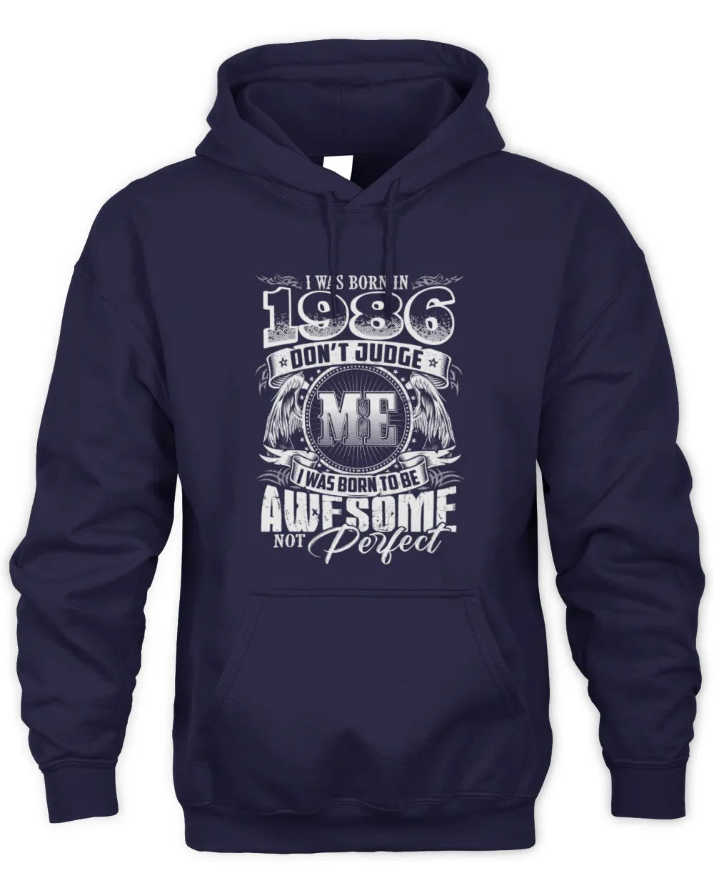 1986 HH89-K2 – Awesome Birth Year Quote T-Shirt - Unisex Hoodie - Navy