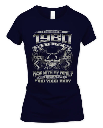 1960 HH89-K2 – T-shirt – Theme: "Birth Year – Family Always Protects" - Women's Standard T-Shirt - Navy