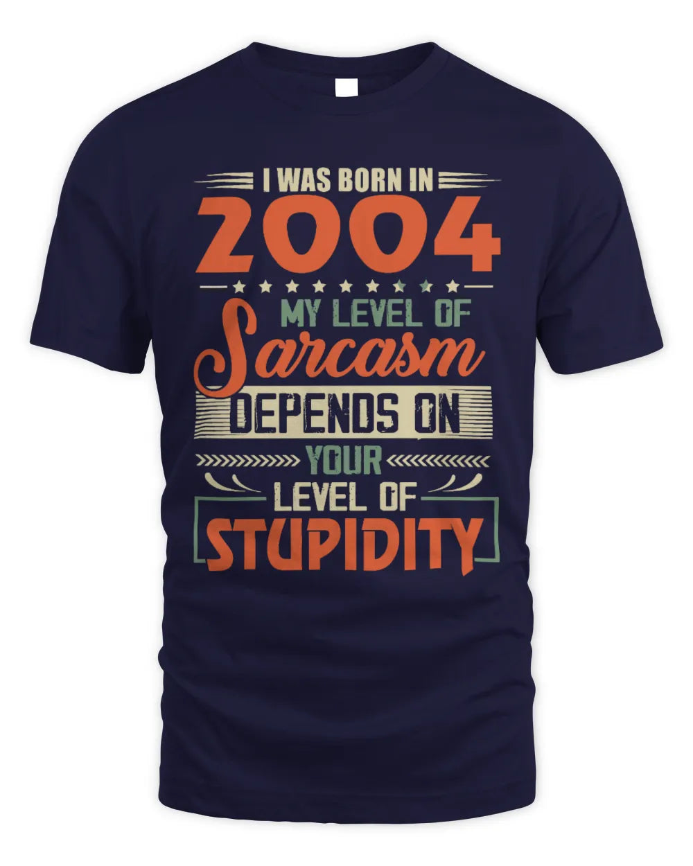 2004 HH89-K2 – Vintage Born to Be Sarcastic T-Shirt - Unisex Standard T-Shirt - Navy