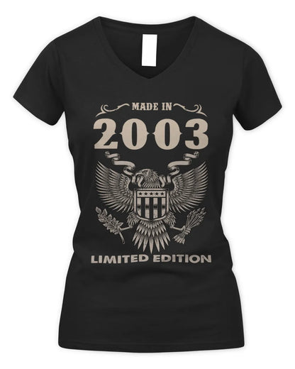 2003 HH89-K2 – Classic Birth Year Limited Edition T-Shirt - Women's V-Neck T-Shirt - Black