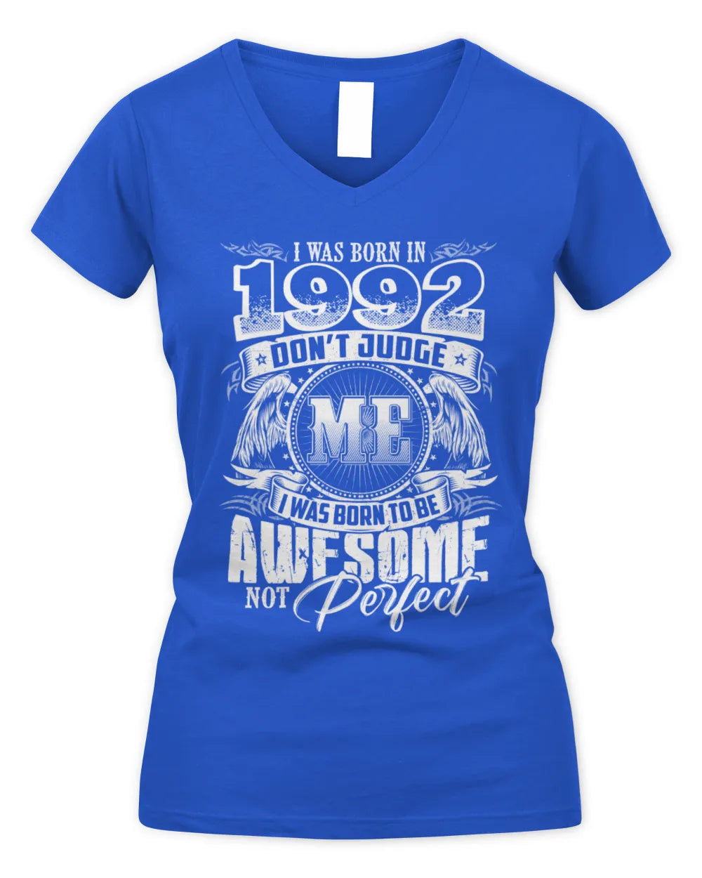 1992 HH89-K2 – Awesome Birth Year Quote T-Shirt - Women's V-Neck T-Shirt - Royal
