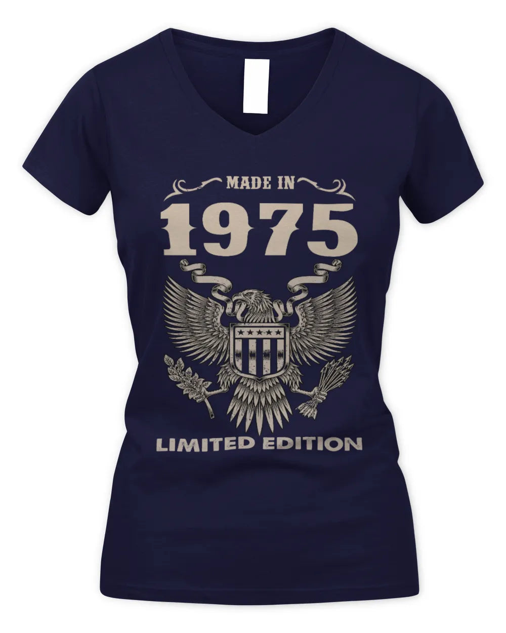 1975 HH89-K2 – Classic Birth Year Limited Edition T-Shirt - Women's V-Neck T-Shirt - Navy