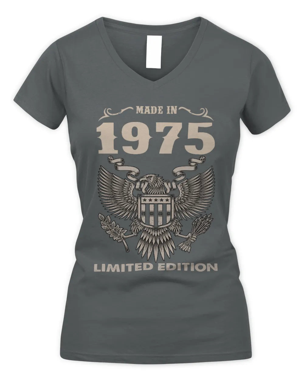 1975 HH89-K2 – Classic Birth Year Limited Edition T-Shirt - Women's V-Neck T-Shirt - Charcoal