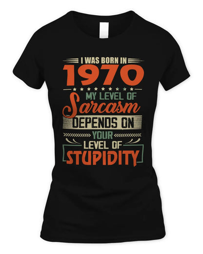 1970 HH89-K2 – Vintage Born to Be Sarcastic T-Shirt - Women's Standard T-Shirt - Black