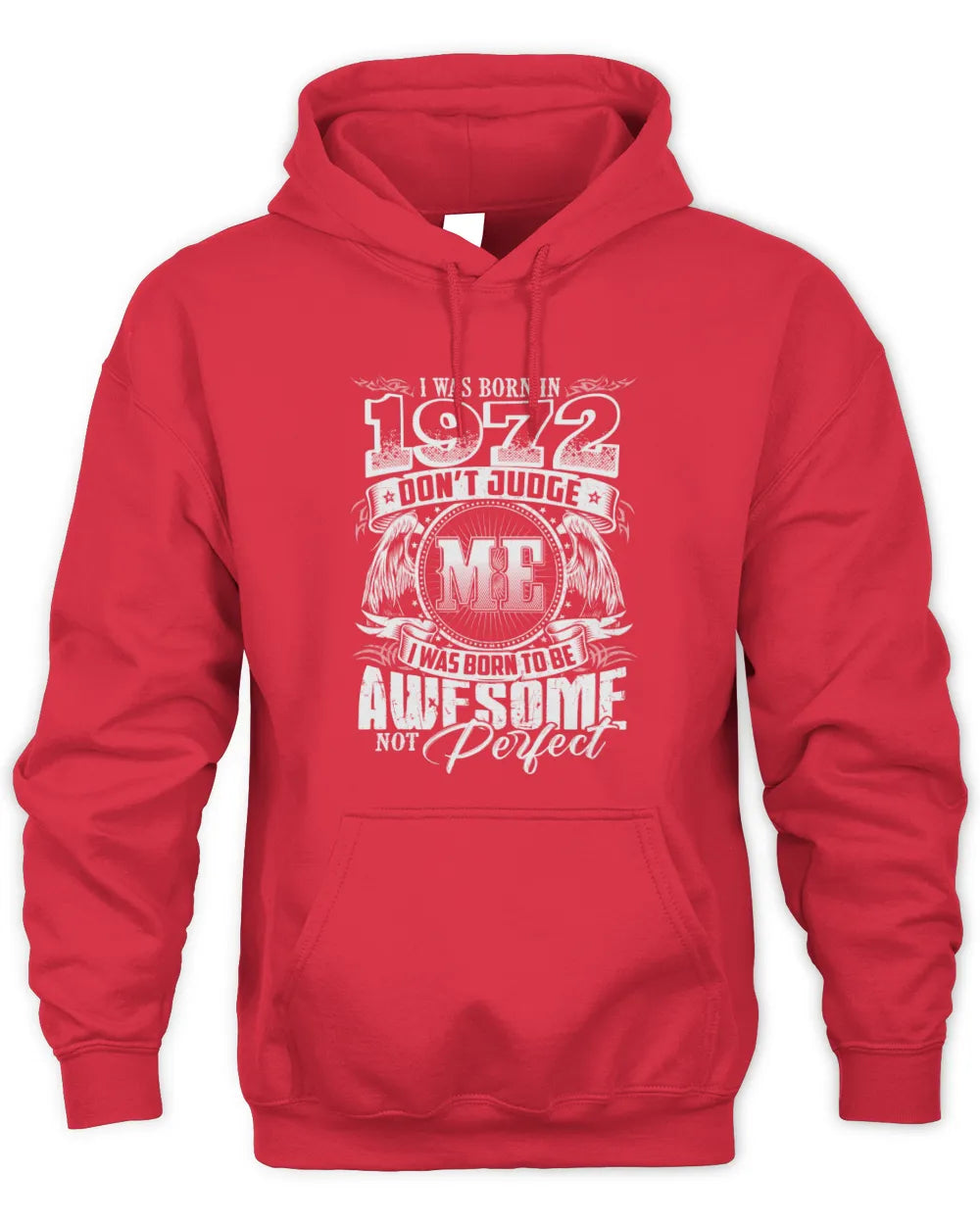 1972 HH89-K2 – Awesome Birth Year Quote T-Shirt - Unisex Hoodie - Red