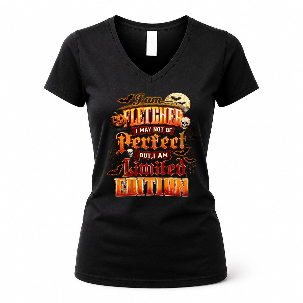 FLETCHER HH-F008 – Personalized Name Halloween Shirt – “I May Not Be Perfect, But I Am Limited Edition” Custom Apparel