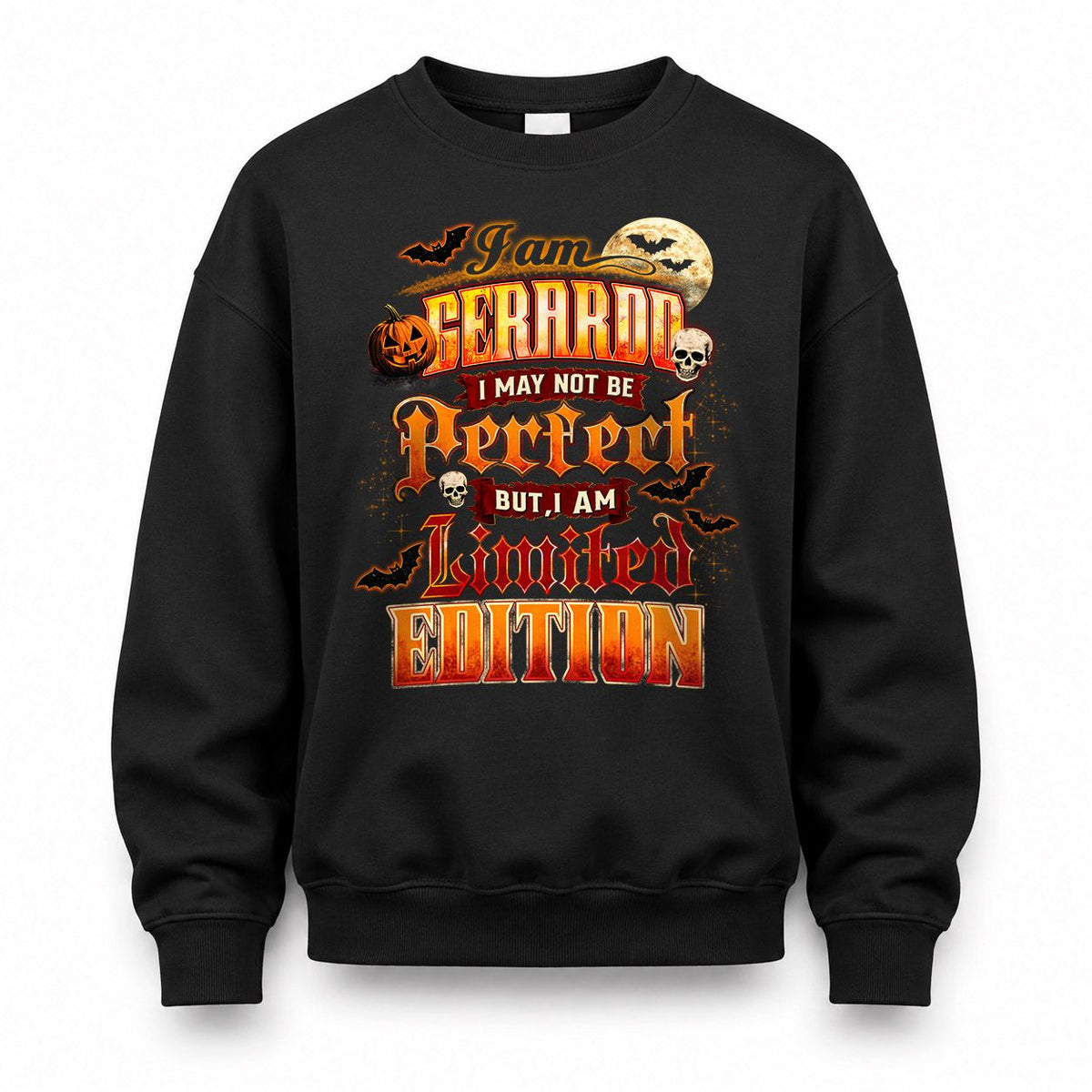 GERARDO HH-F008 – Personalized Name Halloween Shirt – “I May Not Be Perfect, But I Am Limited Edition” Custom Apparel