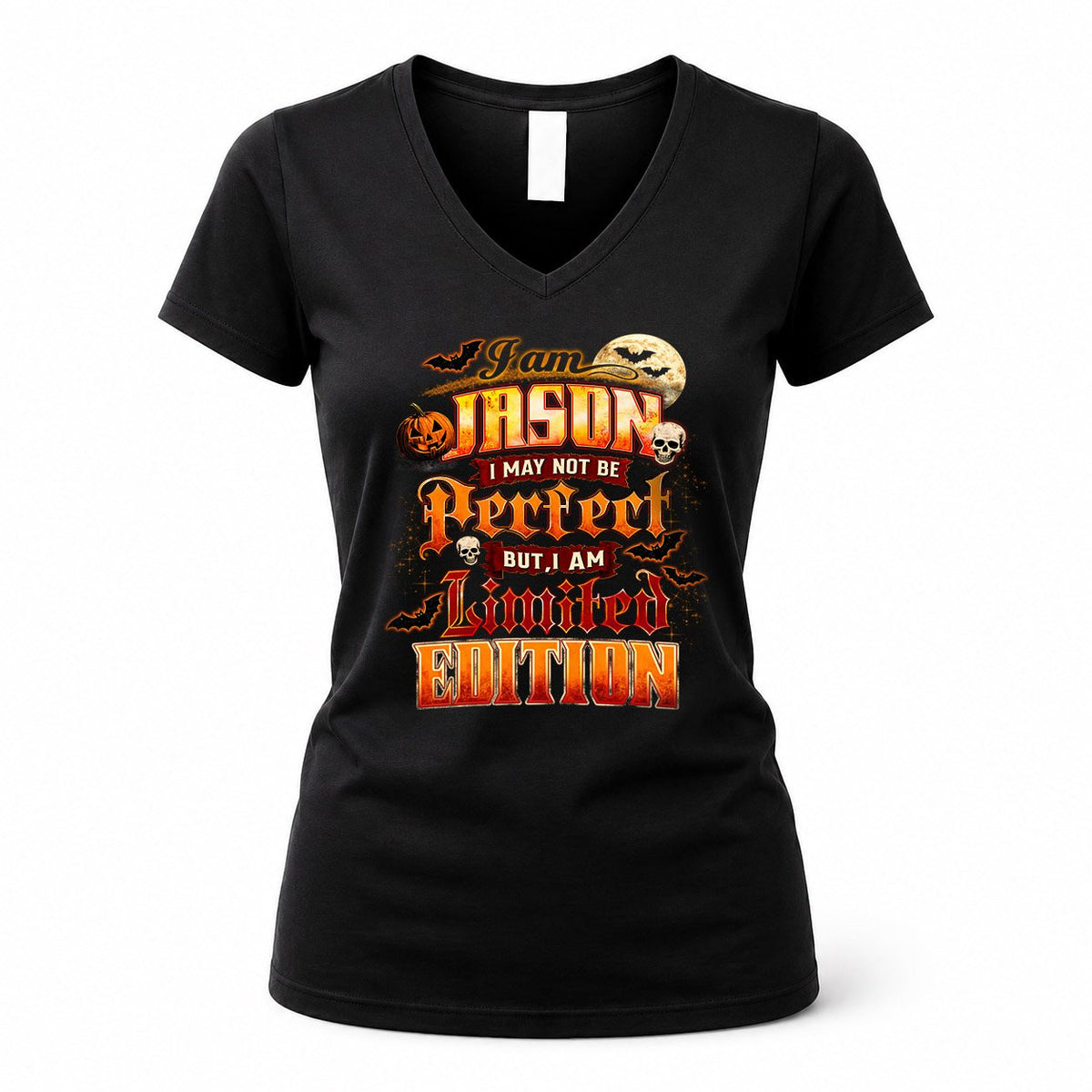 JASON HH-F008 – Personalized Name Halloween Shirt – “I May Not Be Perfect, But I Am Limited Edition” Custom Apparel