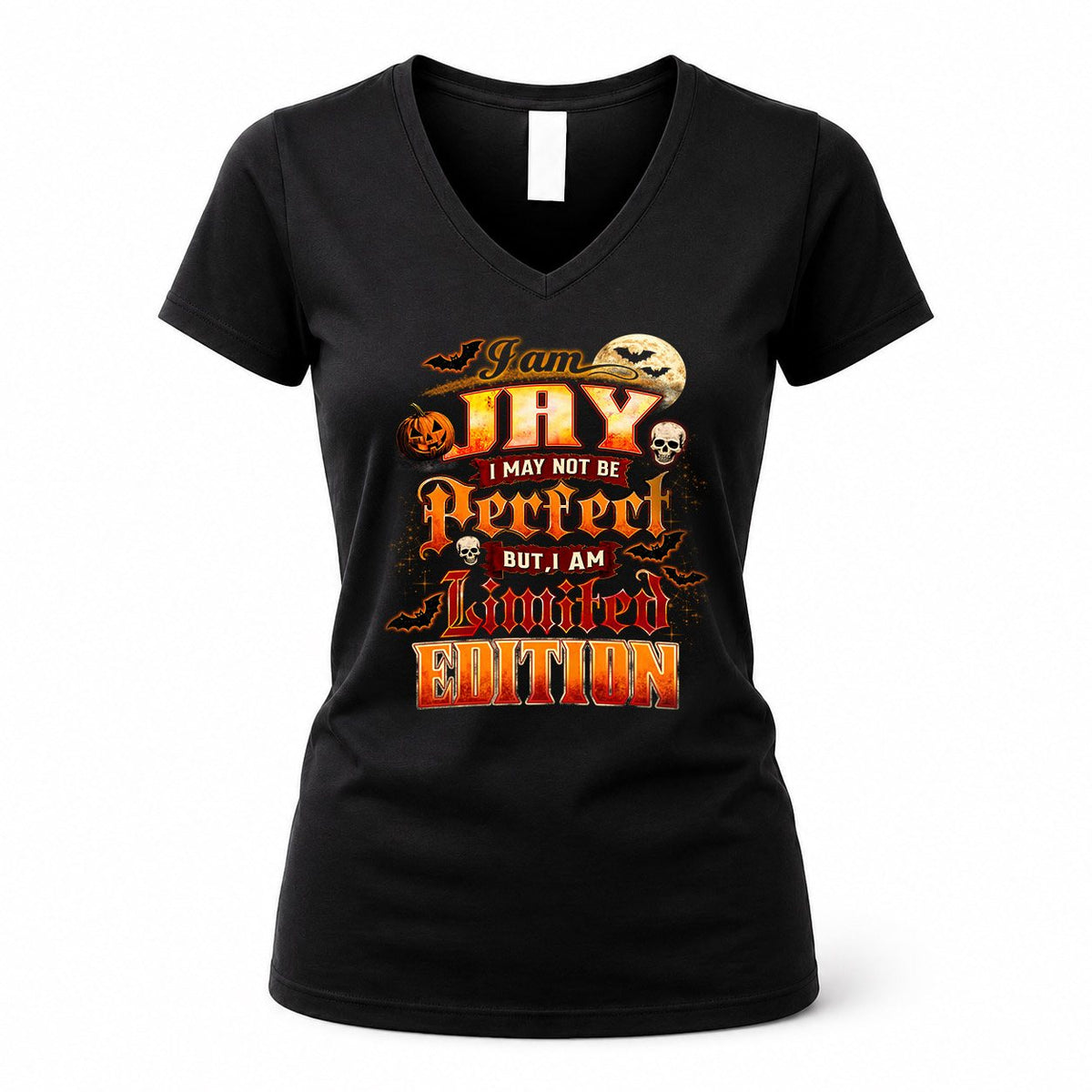 JAY HH-F008 – Personalized Name Halloween Shirt – “I May Not Be Perfect, But I Am Limited Edition” Custom Apparel