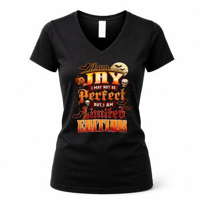 JAY HH-F008 – Personalized Name Halloween Shirt – “I May Not Be Perfect, But I Am Limited Edition” Custom Apparel