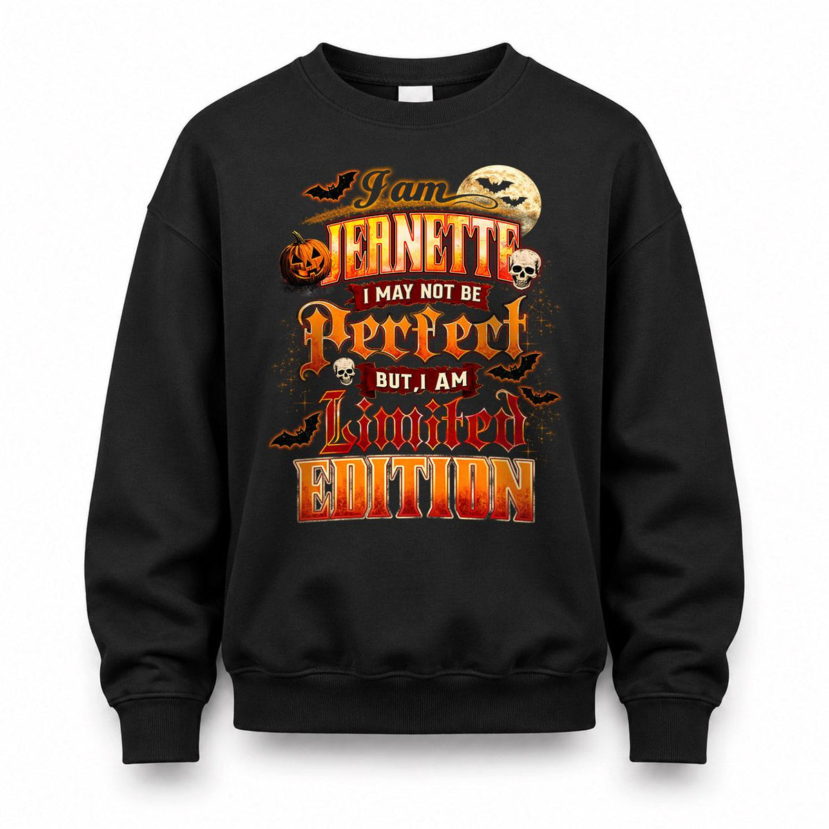 JEANETTE HH-F008 – Personalized Name Halloween Shirt – “I May Not Be Perfect, But I Am Limited Edition” Custom Apparel