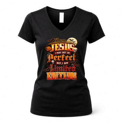 JESUS HH-F008 – Personalized Name Halloween Shirt – “I May Not Be Perfect, But I Am Limited Edition” Custom Apparel