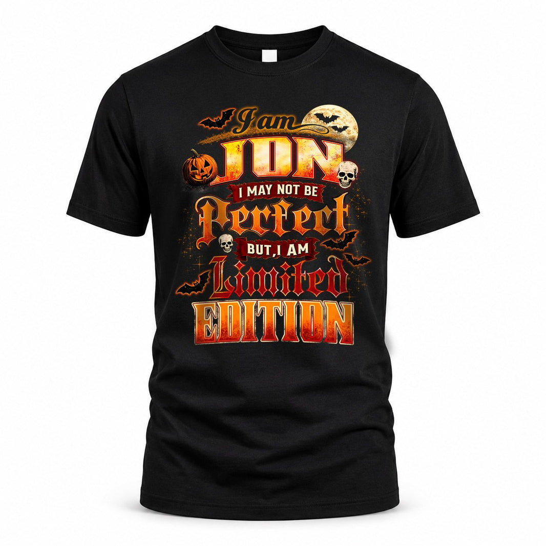 JON HH-F008 – Personalized Name Halloween Shirt – “I May Not Be Perfect, But I Am Limited Edition” Custom Apparel