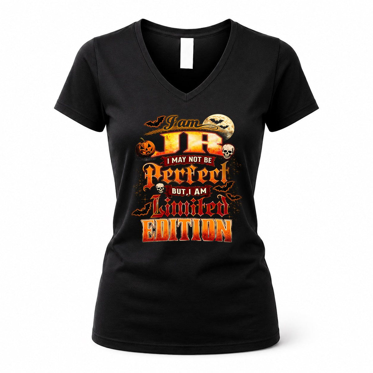 JR HH-F008 – Personalized Name Halloween Shirt – “I May Not Be Perfect, But I Am Limited Edition” Custom Apparel
