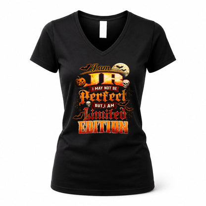 JR HH-F008 – Personalized Name Halloween Shirt – “I May Not Be Perfect, But I Am Limited Edition” Custom Apparel