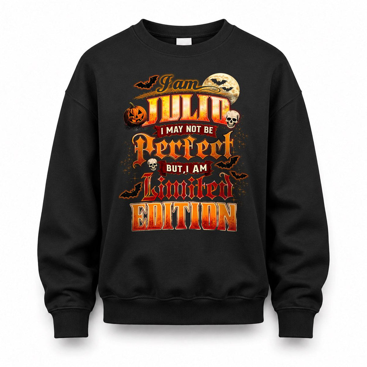 JULIO HH-F008 – Personalized Name Halloween Shirt – “I May Not Be Perfect, But I Am Limited Edition” Custom Apparel