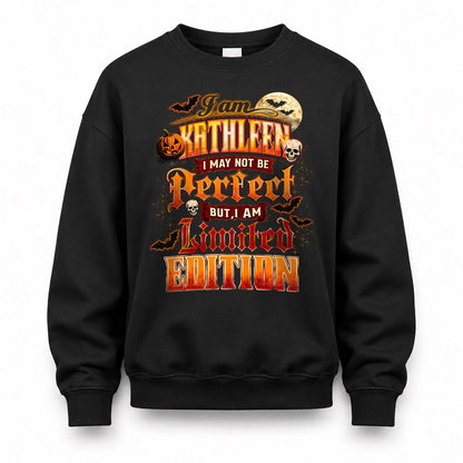 KATHLEEN HH-F008 – Personalized Name Halloween Shirt – “I May Not Be Perfect, But I Am Limited Edition” Custom Apparel